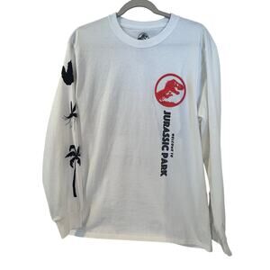 Jurassic Park Universals Island Of Adventure Discovery Center LS White Graphic T